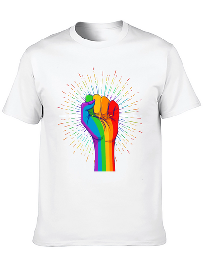 Pride Fist Graphic Tee - Black Cotton T-Shirt