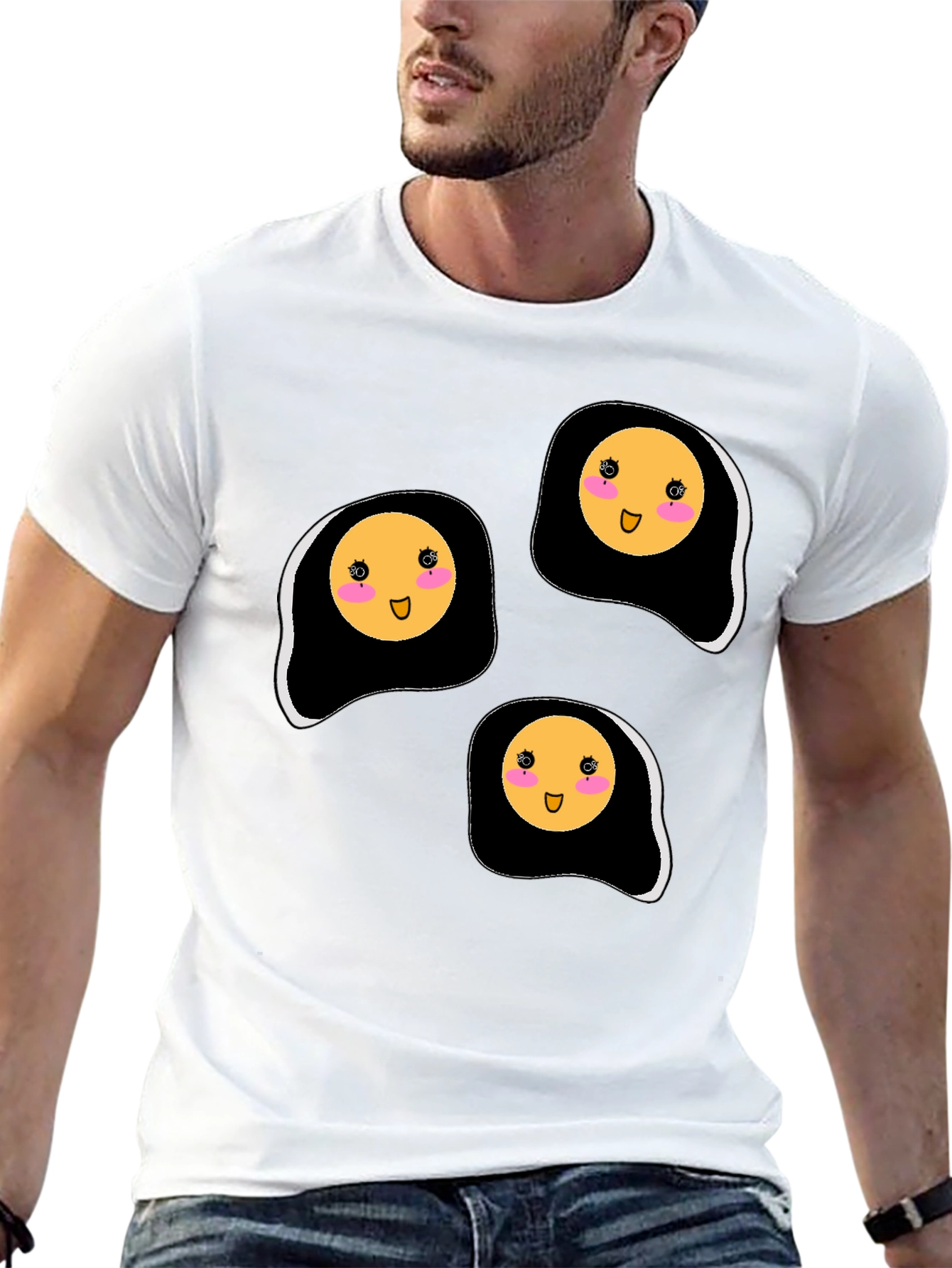 Cute Kawaii Fried Eggs Graphic T-Shirt