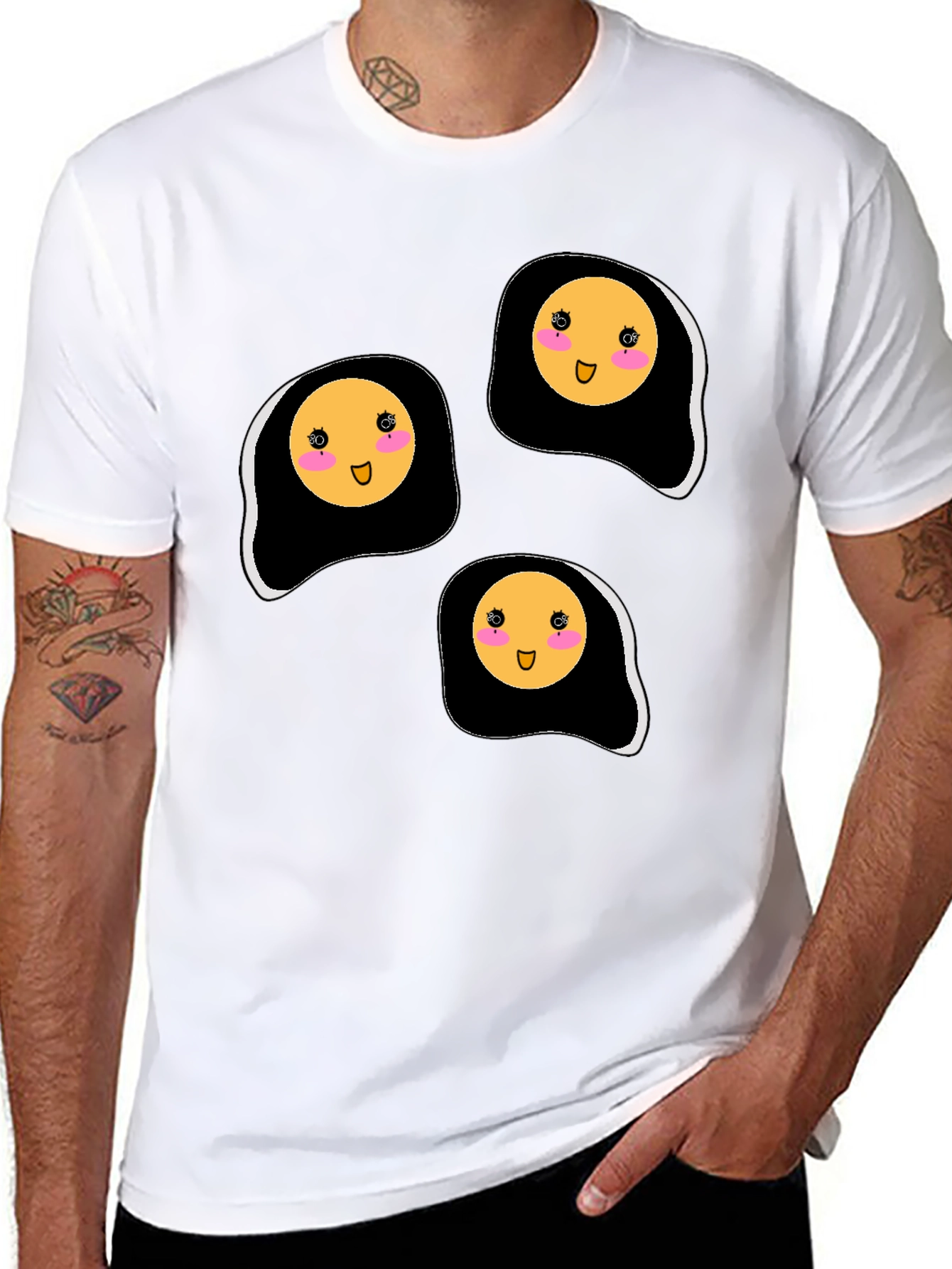 Cute Kawaii Fried Eggs Graphic T-Shirt