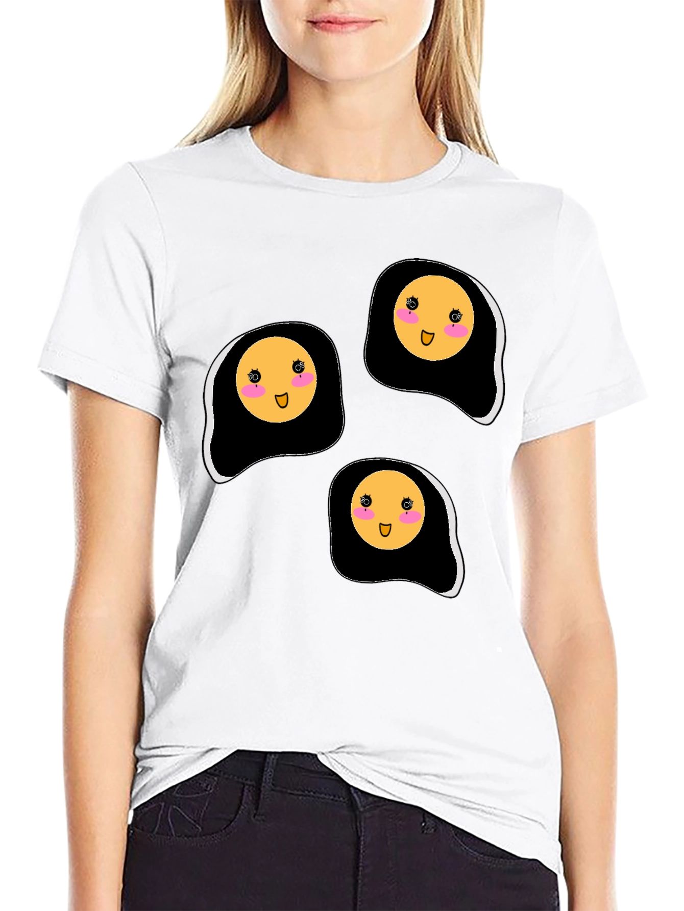 Cute Kawaii Fried Eggs Graphic T-Shirt