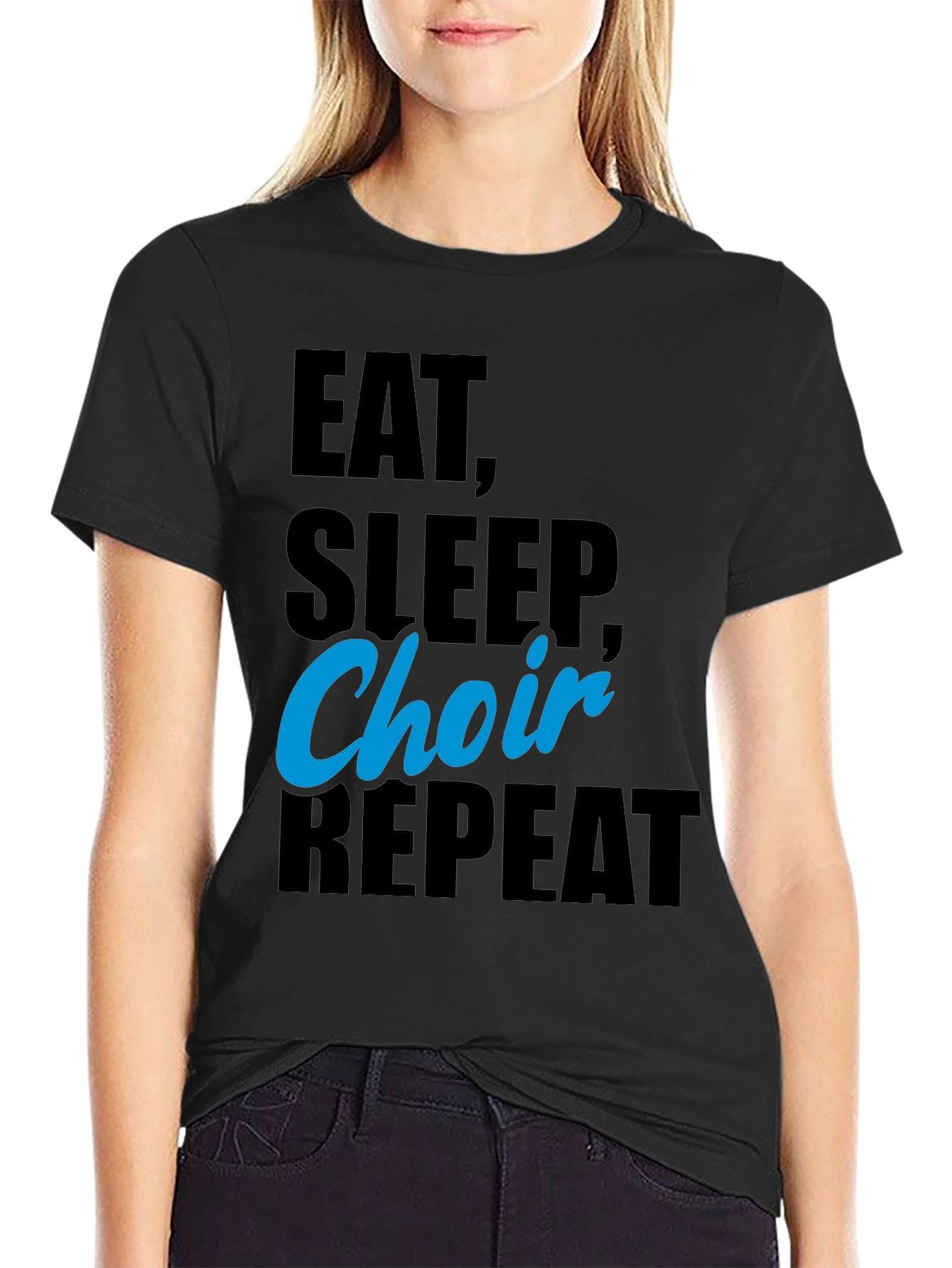 Eat Sleep Choir Repeat Black T-Shirt
