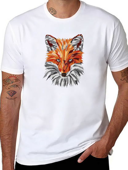 Geometric Fox Graphic Tee - Black