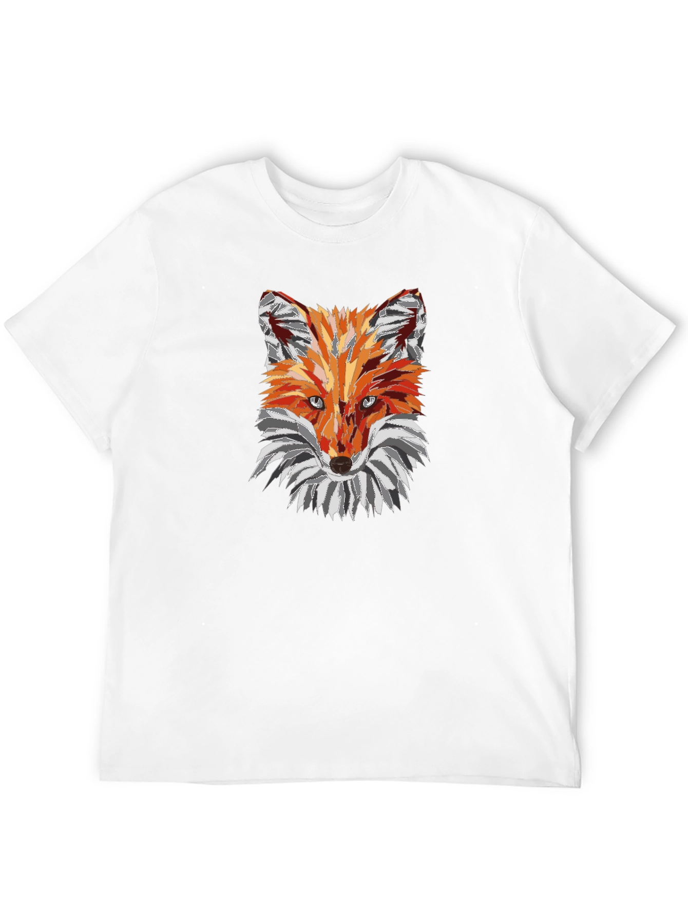 Geometric Fox Graphic Tee - Black