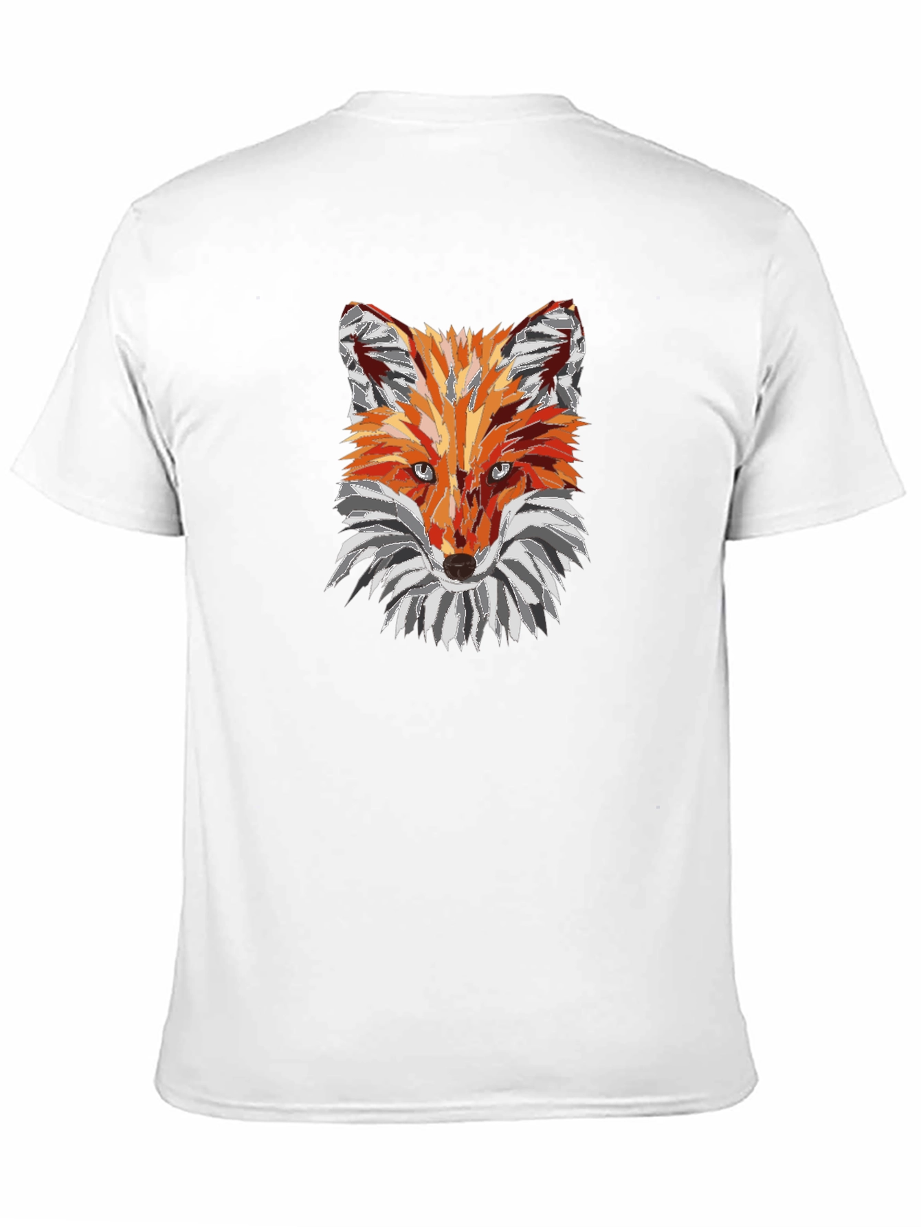 Geometric Fox Graphic Tee - Black