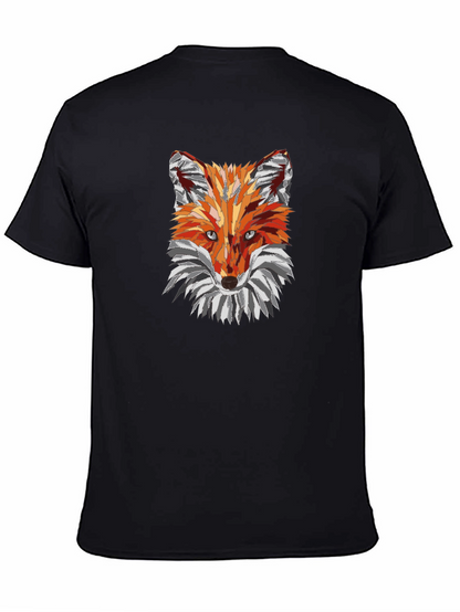 Geometric Fox Graphic Tee - Black
