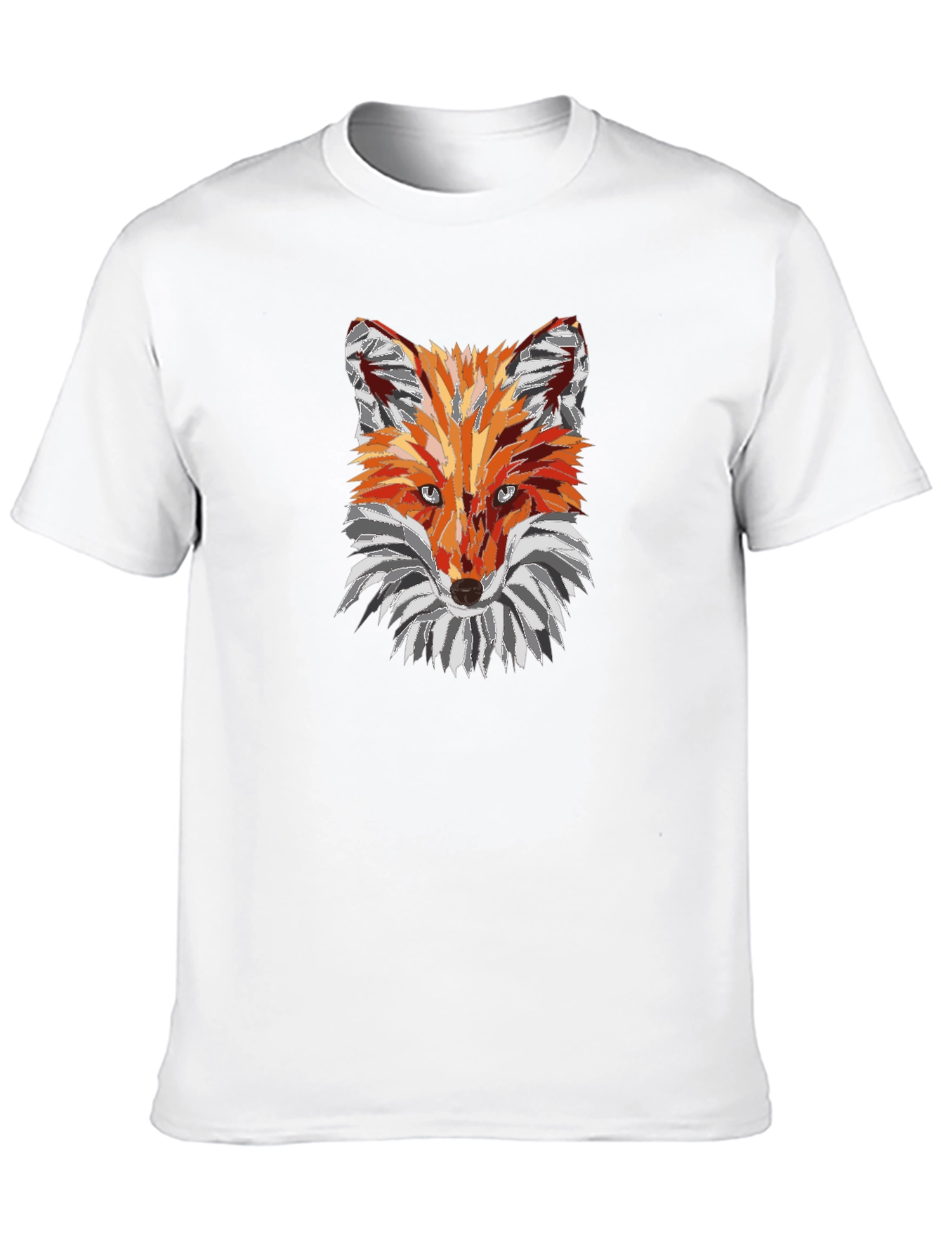 Geometric Fox Graphic Tee - Black