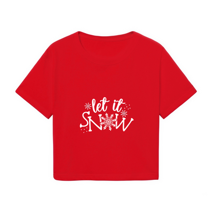 Let It Snow Snowflake Festive Christmas Women Crop Top