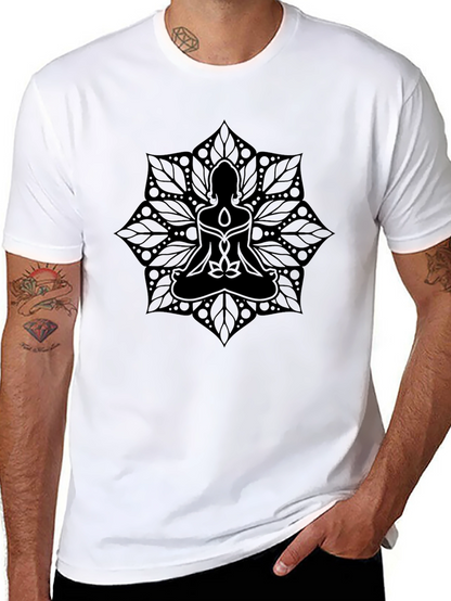 Black Mandala Meditation T-Shirt