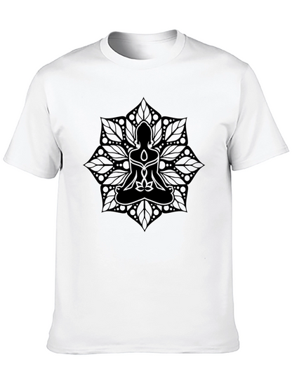 Black Mandala Meditation T-Shirt