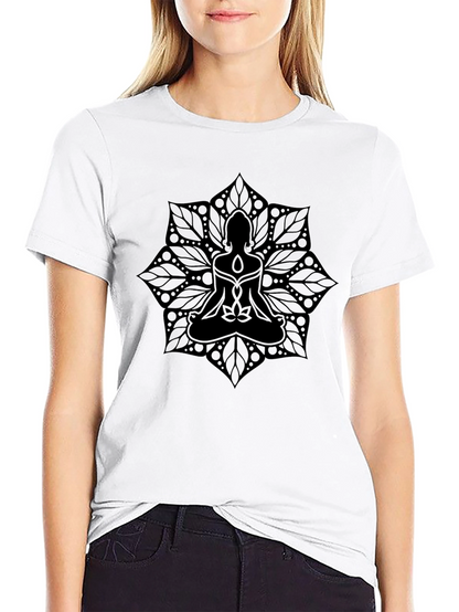 Black Mandala Meditation T-Shirt