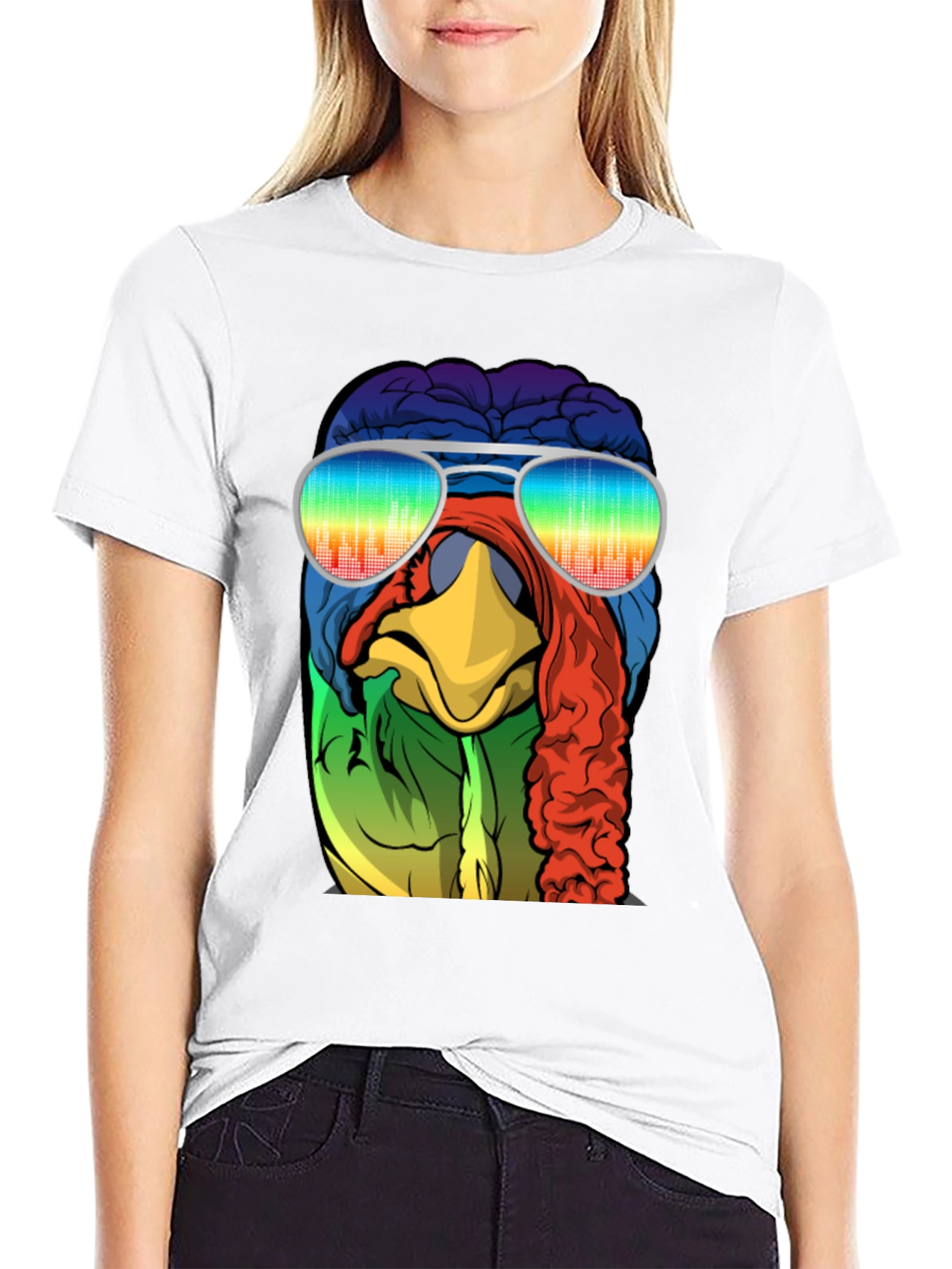 Cool Turkey Brain Rainbow Sunglasses T-Shirt