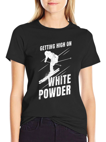 Getting High on White Powder Black T-Shirt