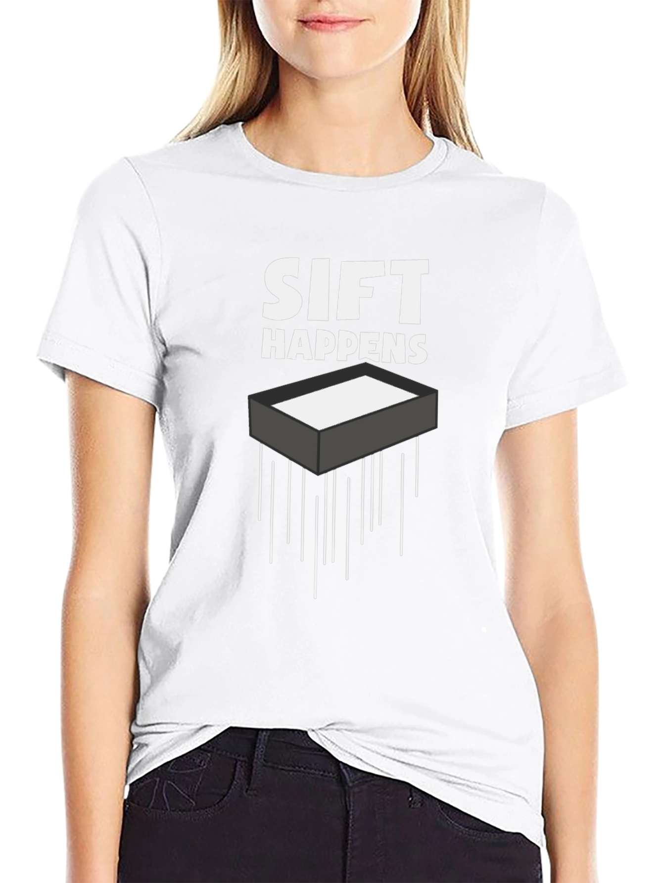 Sift Happens Graphic Tee - Black Cotton T-Shirt