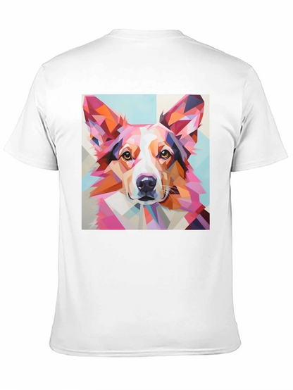Geometric Dog Print T-Shirt - Unique Abstract Art Tee