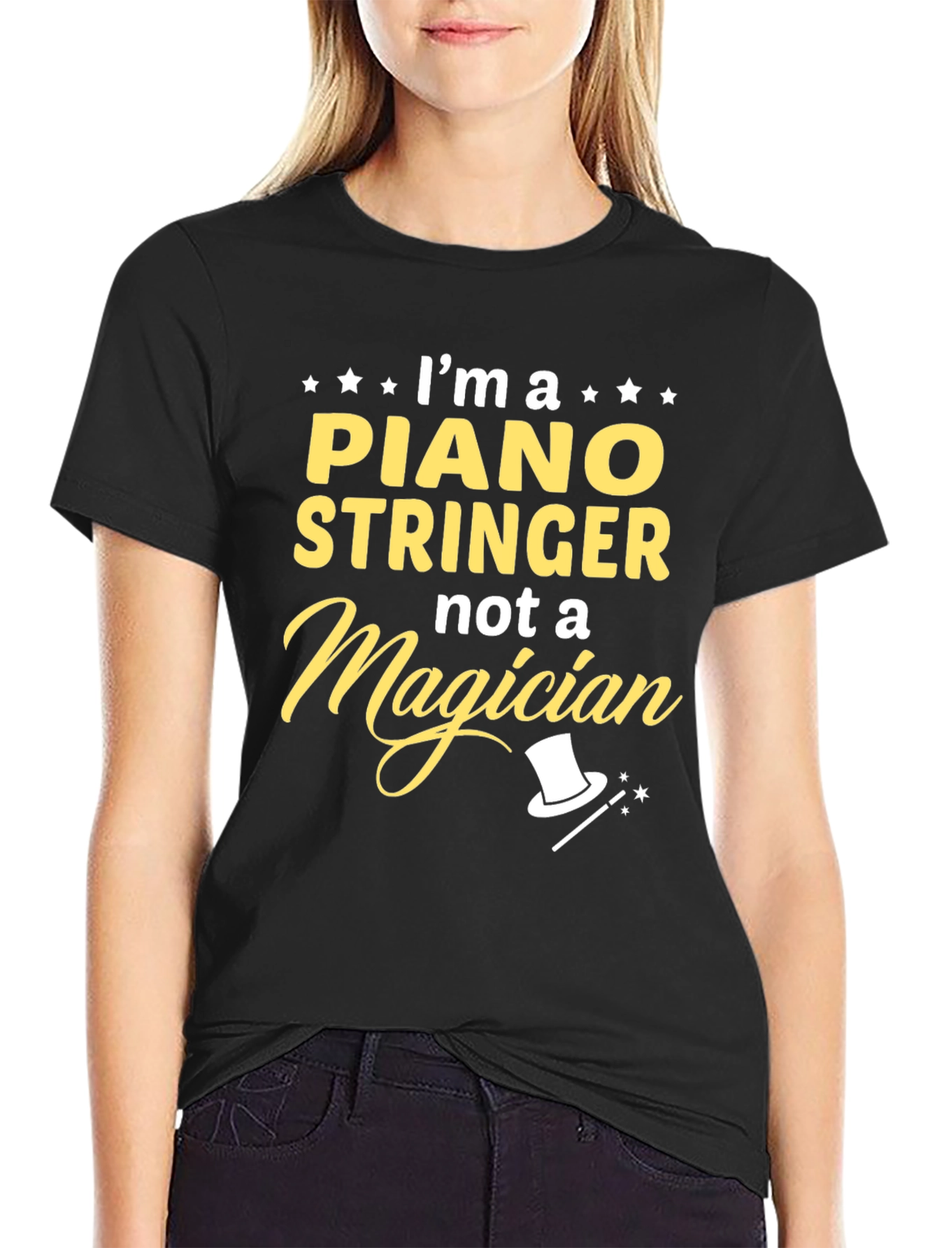 Piano Stringer T-Shirt - Not a Magician Funny Tee