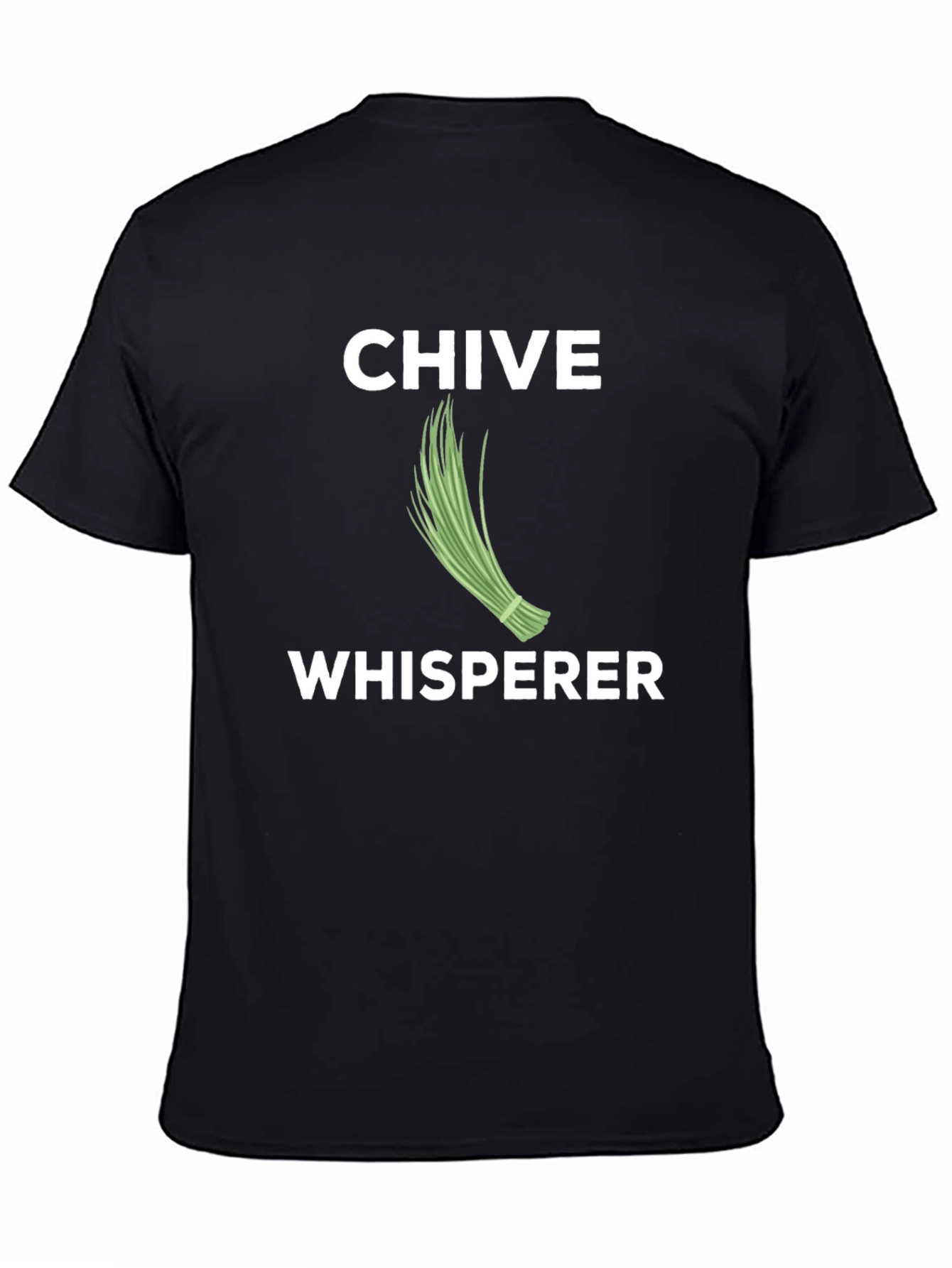 Chive Whisperer Black T-Shirt Funny Gardening Tee
