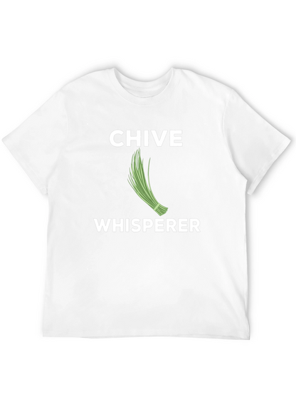 Chive Whisperer Black T-Shirt Funny Gardening Tee