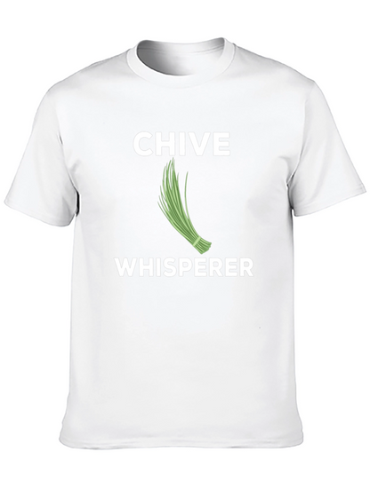 Chive Whisperer Black T-Shirt Funny Gardening Tee