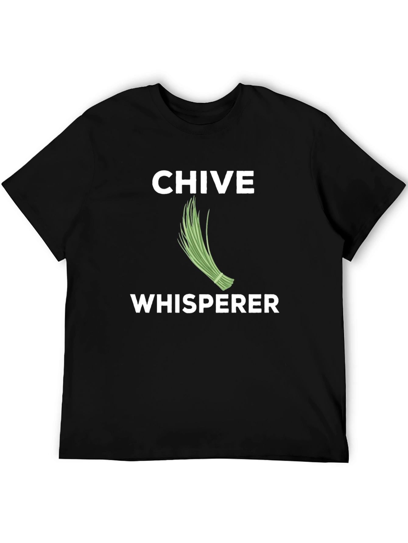 Chive Whisperer Black T-Shirt Funny Gardening Tee