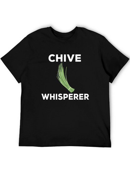 Chive Whisperer Black T-Shirt Funny Gardening Tee