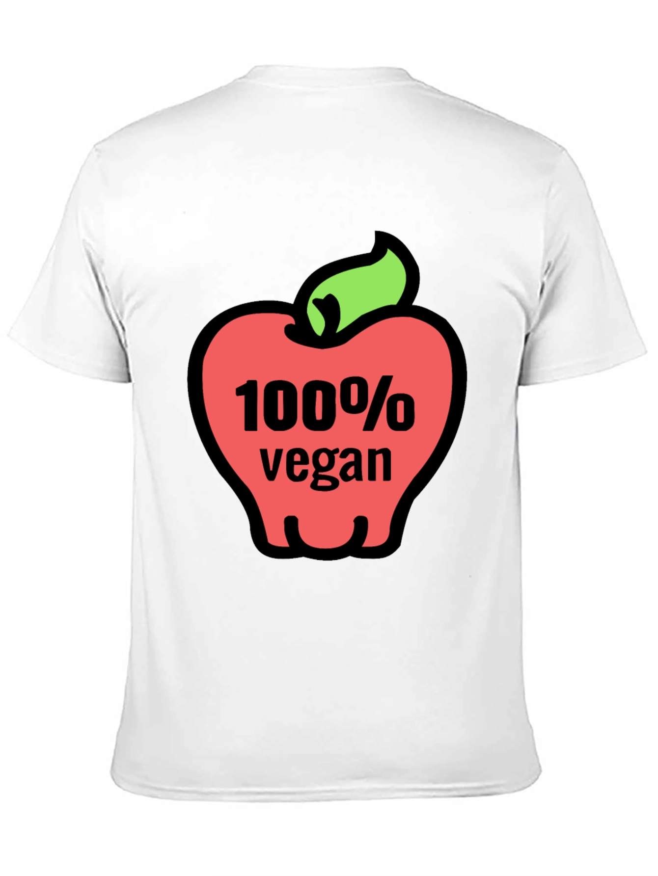 100% Vegan Apple Graphic Tee - Soft Cotton Blend