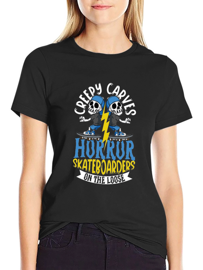 Creepy Carves Horror Skateboarders T-Shirt
