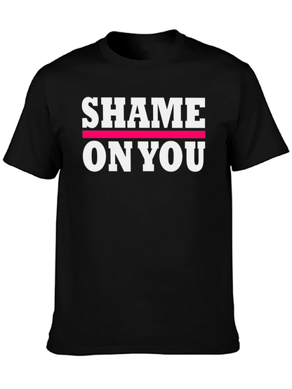 Shame on You Graphic Print Crew Neck T-Shirt