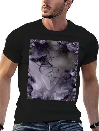Abstract Art T-Shirt: Black Cotton Blend Tee