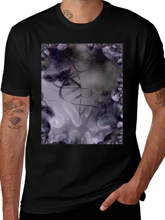 Abstract Art T-Shirt: Black Cotton Blend Tee