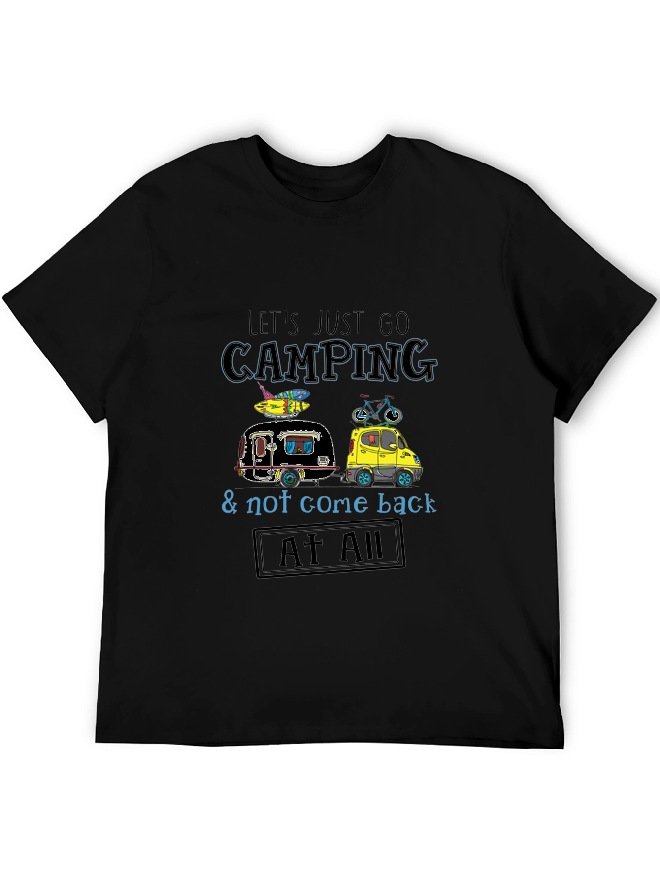 Camping Adventure Graphic Tee - Black