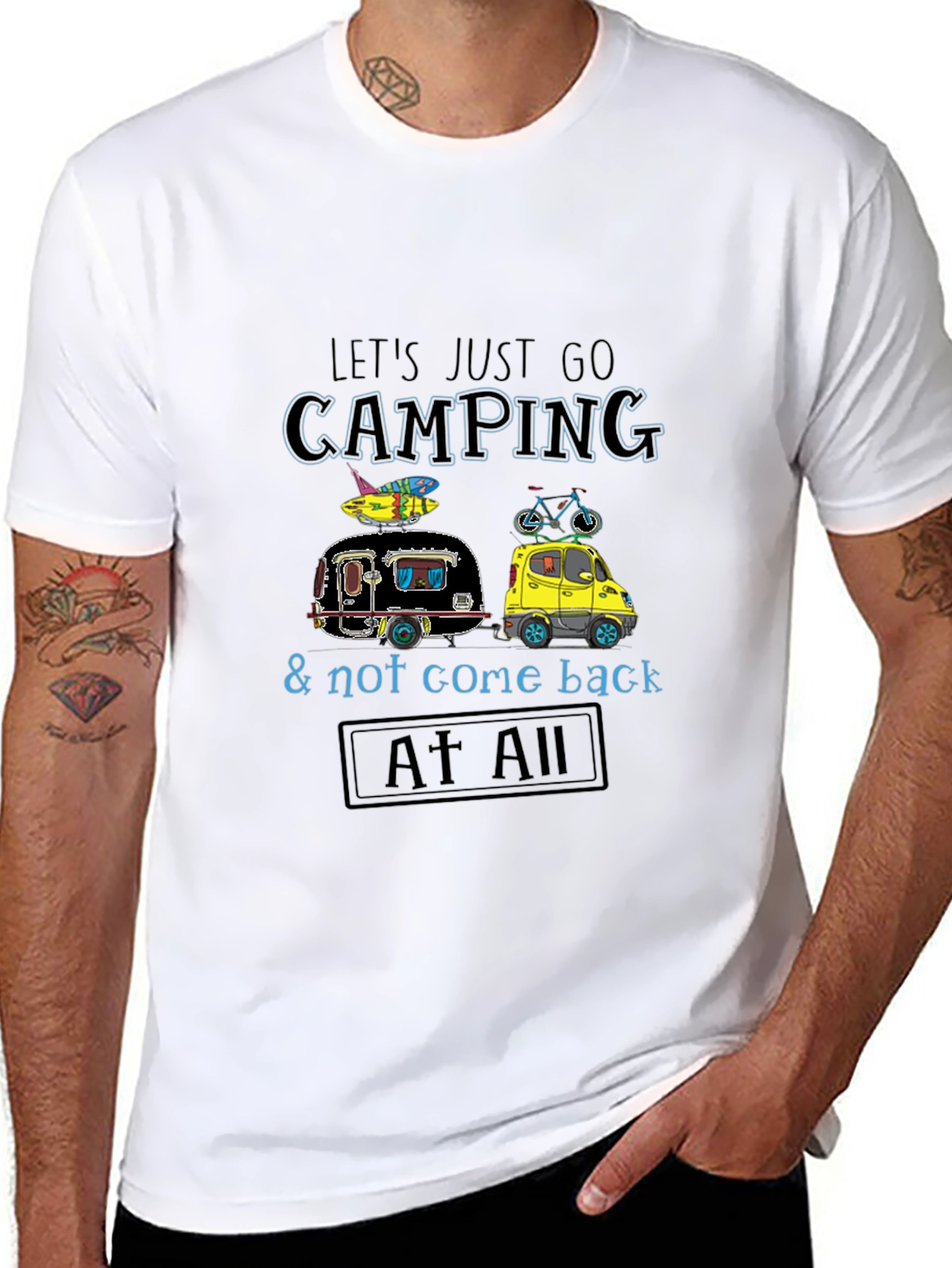 Camping Adventure Graphic Tee - Black