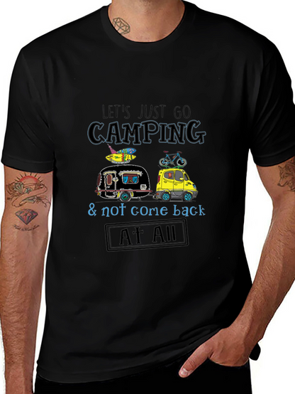 Camping Adventure Graphic Tee - Black