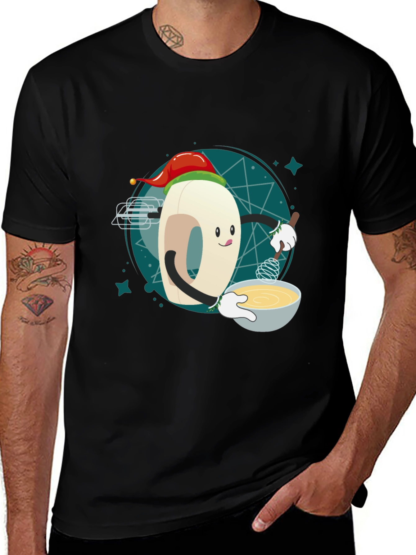 Festive Doughnut Baker T-Shirt - Holiday Cooking Tee