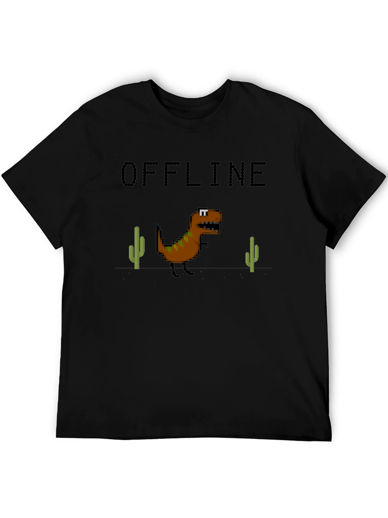 Offline Dinosaur Graphic T-Shirt - Black Crew Neck