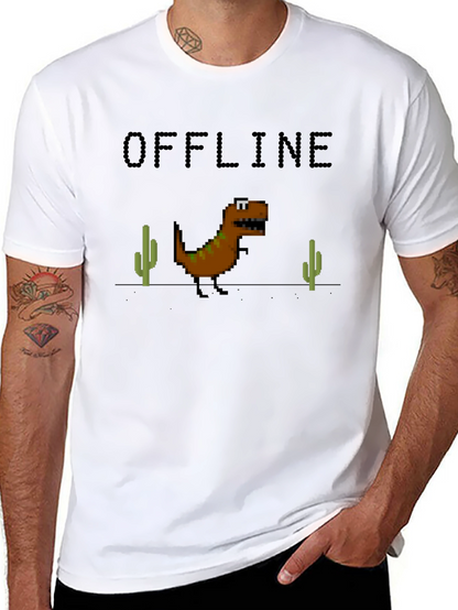 Offline Dinosaur Graphic T-Shirt - Black Crew Neck