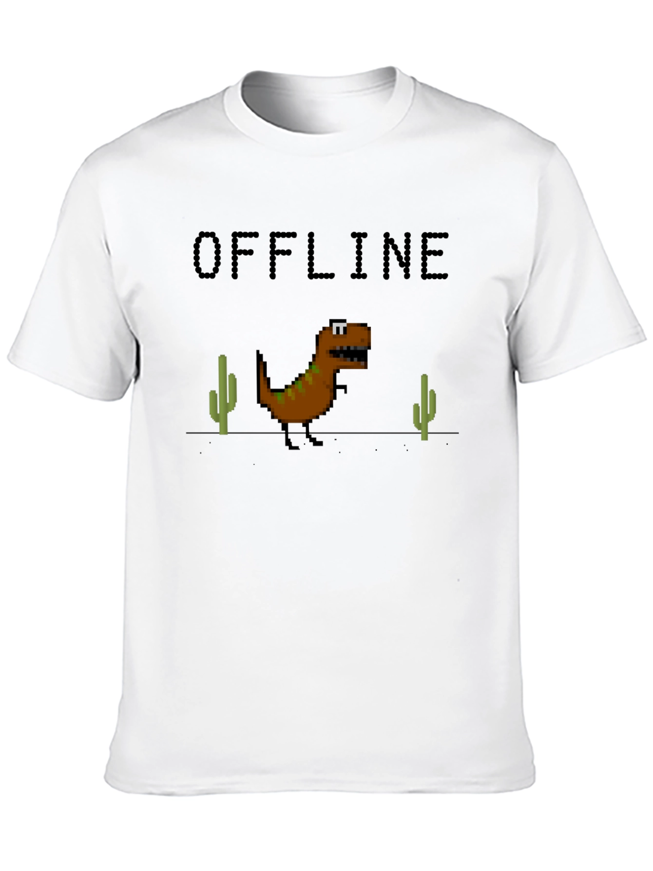 Offline Dinosaur Graphic T-Shirt - Black Crew Neck