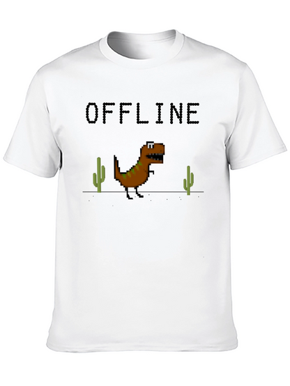 Offline Dinosaur Graphic T-Shirt - Black Crew Neck