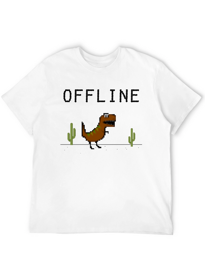 Offline Dinosaur Graphic T-Shirt - Black Crew Neck