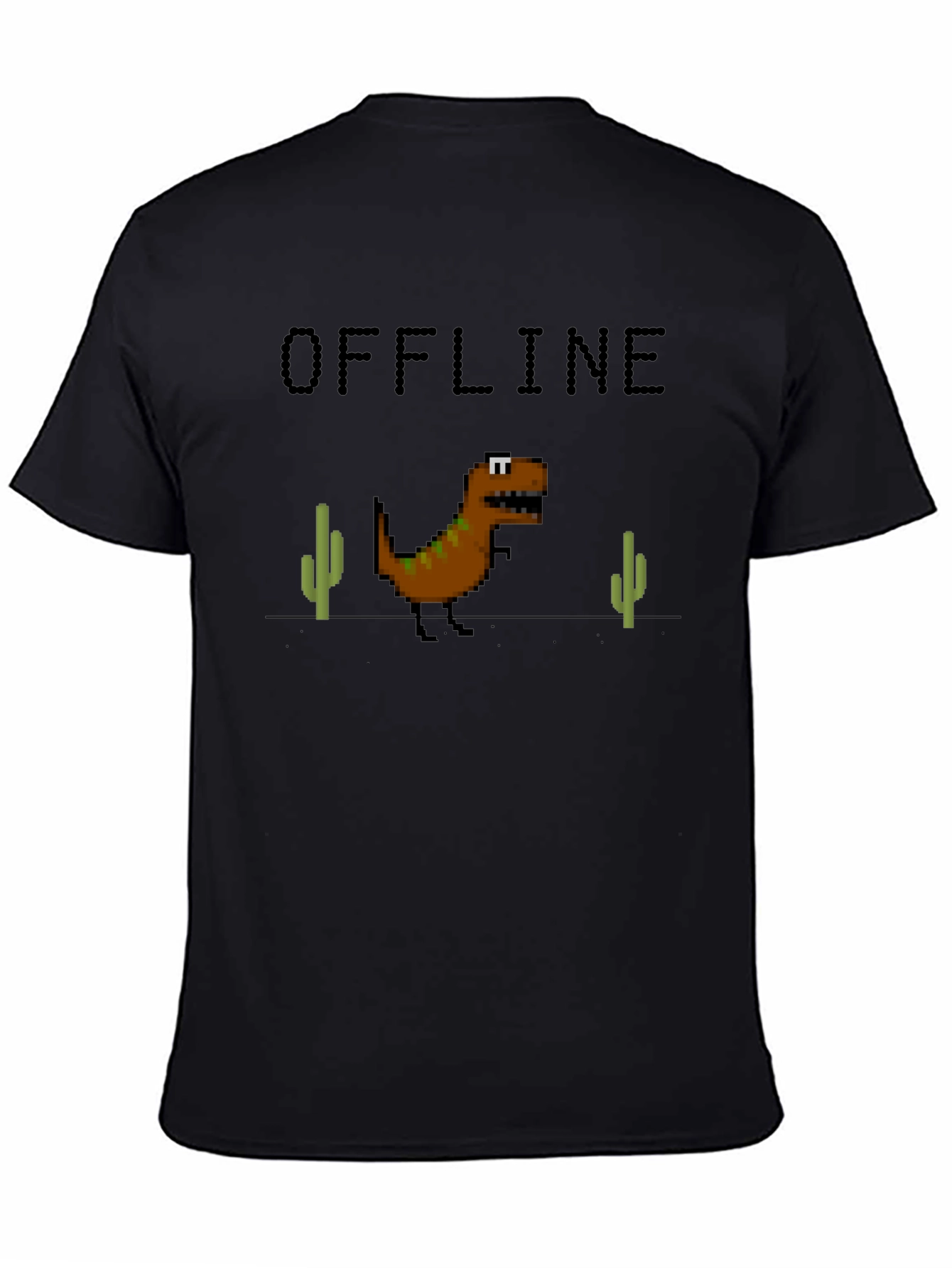 Offline Dinosaur Graphic T-Shirt - Black Crew Neck