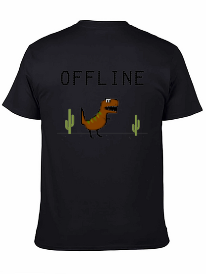 Offline Dinosaur Graphic T-Shirt - Black Crew Neck