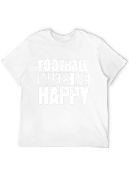 Football Makes Me Happy Graphic T-Shirt