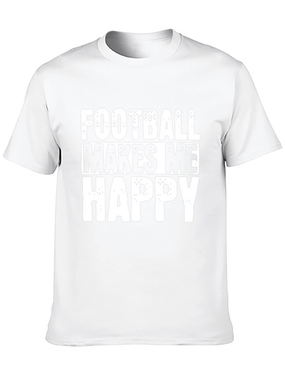 Football Makes Me Happy Graphic T-Shirt
