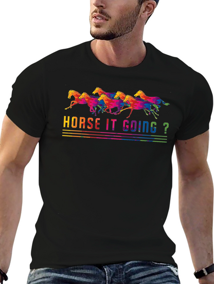 Horse It Going? Graphic T-Shirt - Black
