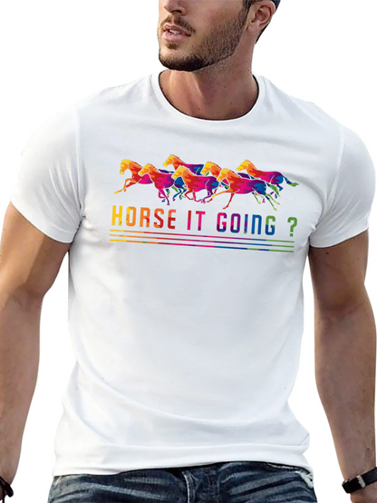 Horse It Going? Graphic T-Shirt - Black