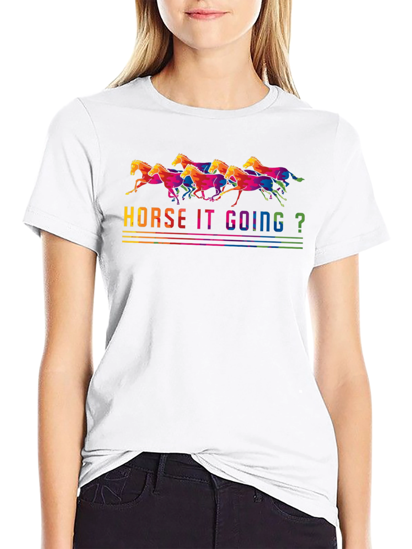 Horse It Going? Graphic T-Shirt - Black