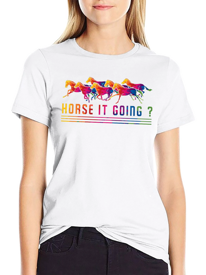 Horse It Going? Graphic T-Shirt - Black