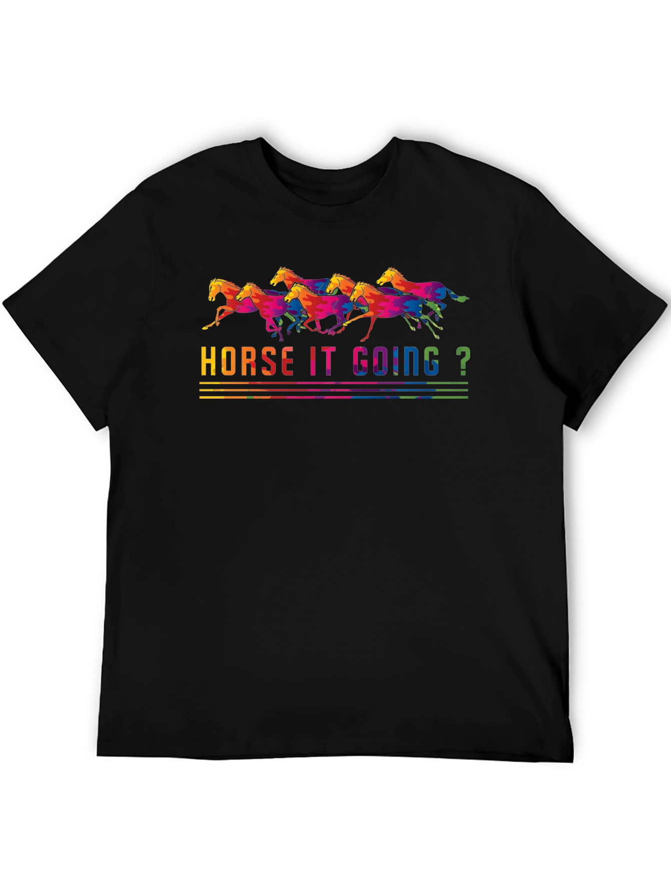 Horse It Going? Graphic T-Shirt - Black