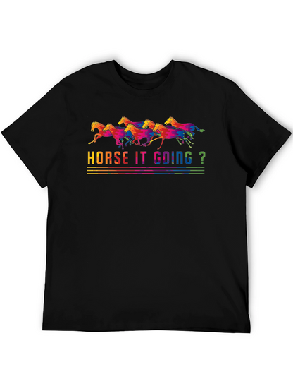 Horse It Going? Graphic T-Shirt - Black