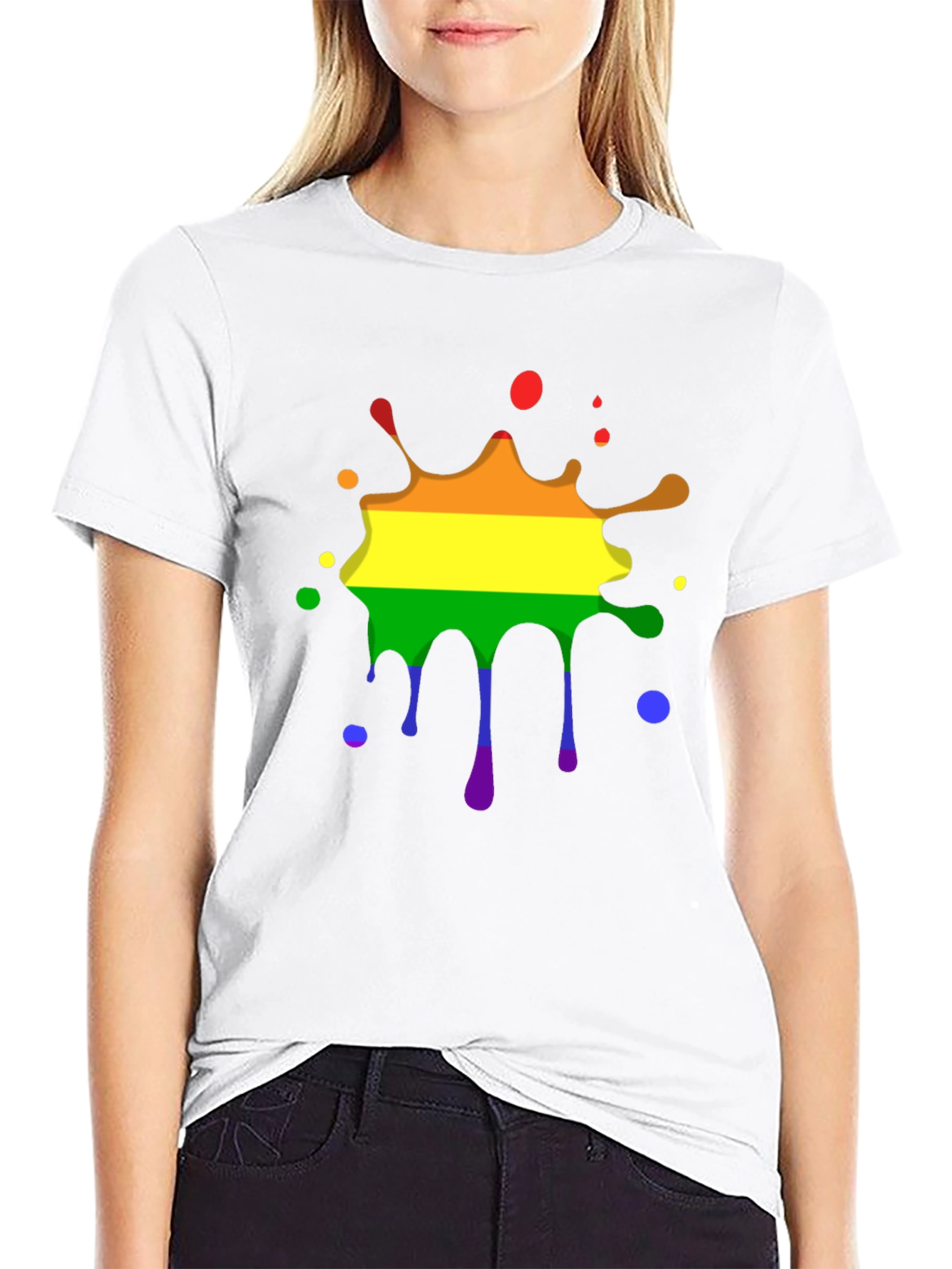 Pride Rainbow Splatter Black T-Shirt