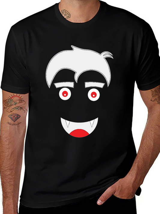 Vampire Cartoon Graphic Tee - Mens Black T-Shirt